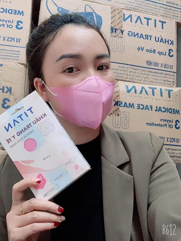 KHẨU TRANG 5D TITAN QUAI THUN - set 100c 